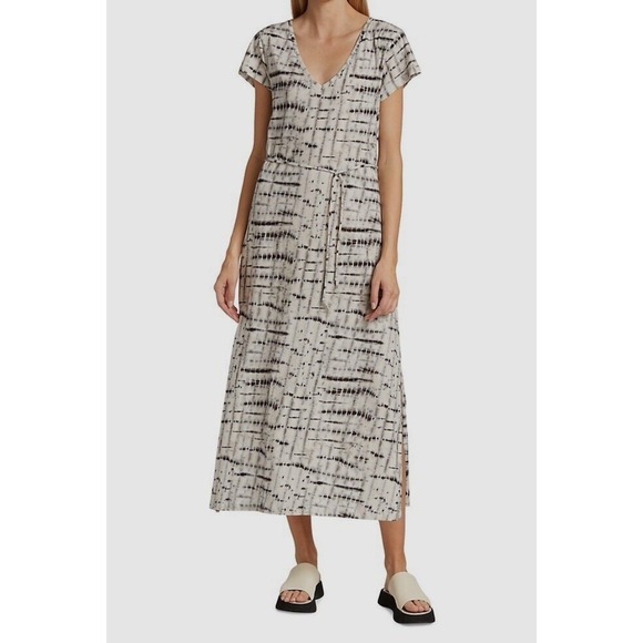Dresses & Skirts - $270 Majestic Filatures Women's White V-Neck Tie-Dye Cotton Midi Dress Size‎ 3